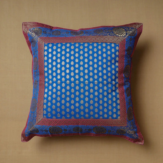 Maroon - Traditional Pure Banarasi Silk Handwoven Zari Cushion Cover - SKU / BCC 1