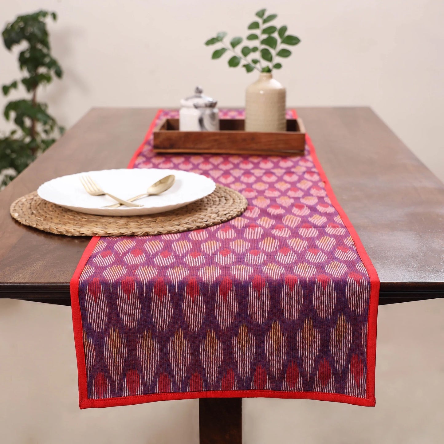 Red - Handmade Cotton Table Runner - SKU / CTR 1