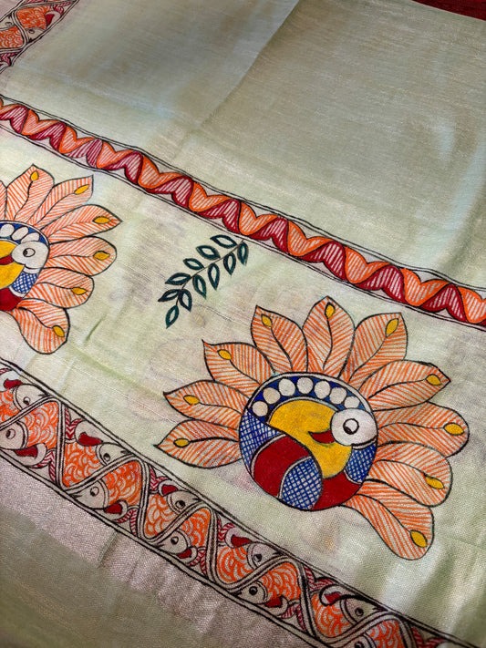 Hand Painted Madhubani Duppatta - SKU / HMD 1