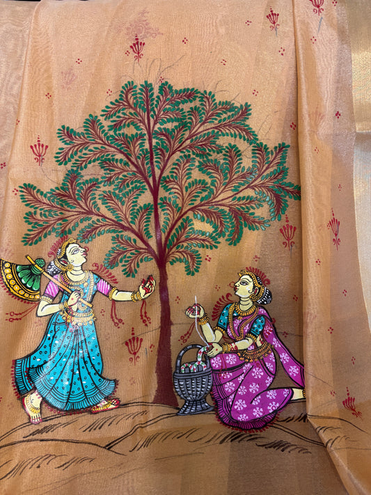 Hand Painted Patachitra Duppatta- SKU / BPD 1