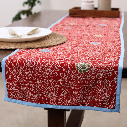 Red - Handmade Cotton Table Runner - SKU / CTR 1