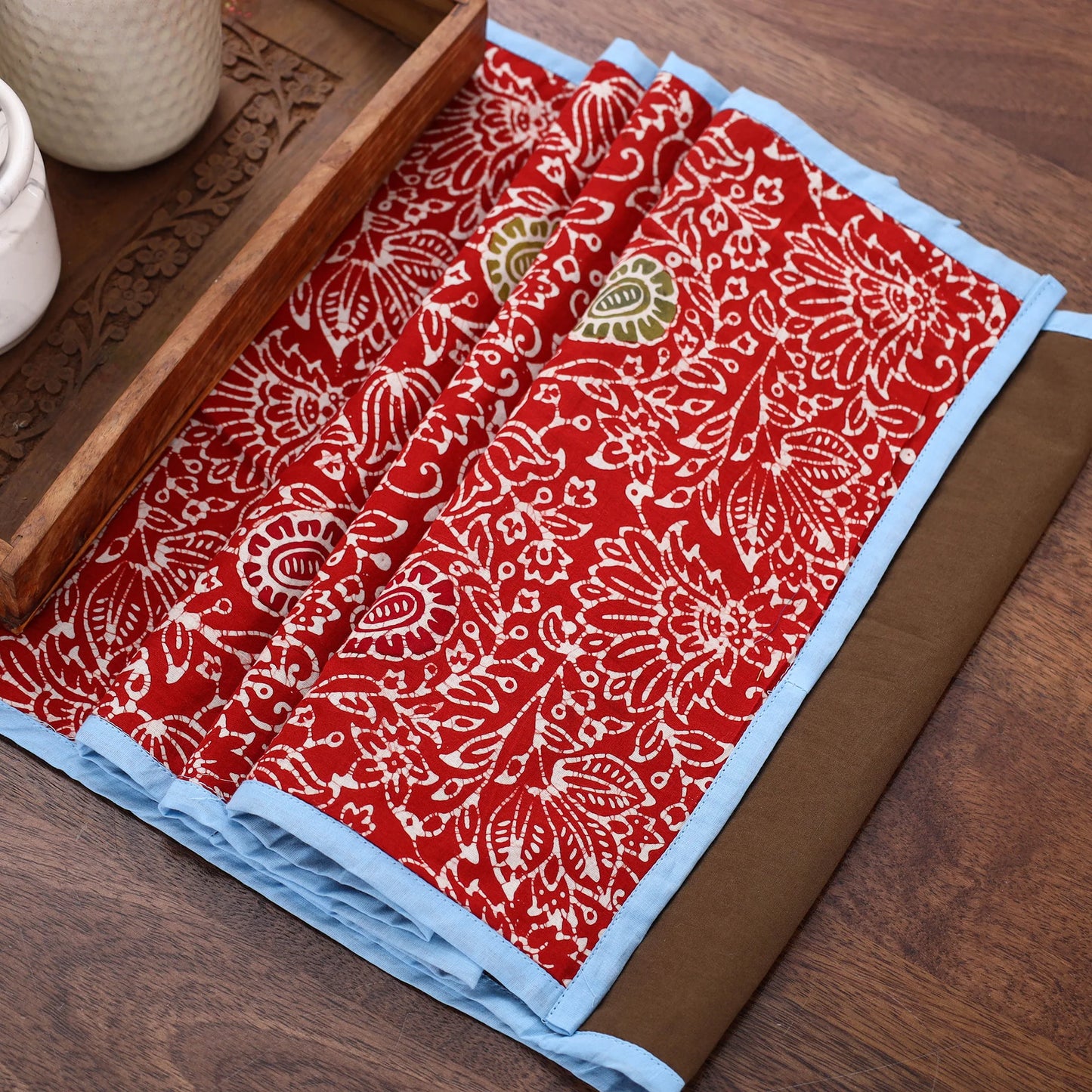 Red - Handmade Cotton Table Runner - SKU / CTR 1
