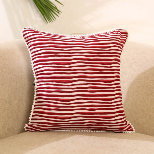Red - Block Print Cotton Sanganeri Cushion Cover