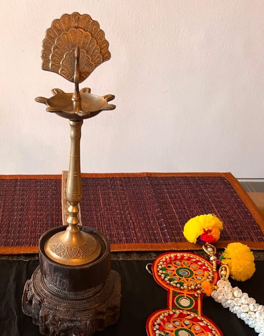Vintage Peacock Lamp