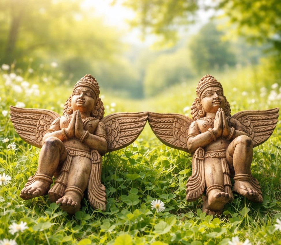 Wooden Garuda Pedestals